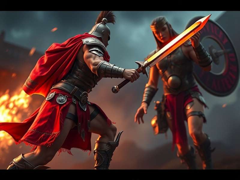 Fury Blade Gladiator intense battle scene